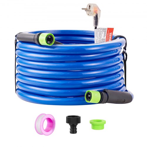 

VEVOR 30ft beheizter Wasserschlauch für Wohnmobil, beheizter Trinkwasserschlauch mit Frostschutz bis -45°F, automatisch selbstregulierend, 5/8" ID mit Schnellanschluss-Set, blei- und BPA-frei