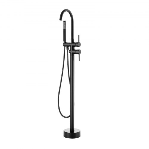 

VEVOR Freistehende Badewannenarmatur mit Handbrause, Klassisch Badewannen Armaturen Set 98 cm Hohe, Mattschwarz Badewannenhahn 1,61 GPM Durchfluss, Badewanne Wasserhahn Duschsystem Duscharmatur