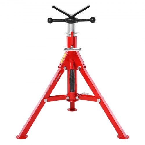 VEVOR Rohrstütze Kohlenstoffstahl Rohrständer V-Kopf Max. Belastbarkeit 1134 kg Rohrbock Höhenverstellbar von 61 bis 107 cm klappbare Beine zum Transport Ideal für Gewindeschneidmaschinen Rollennuten