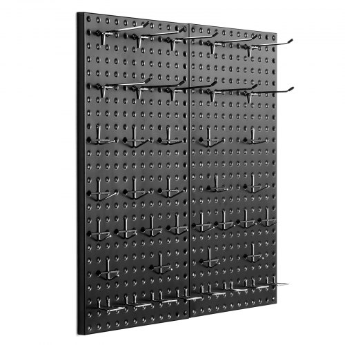 

VEVOR Werkzeugwand, 61 x 30 cm, 2er-Set, Stecktafel-Wand-Organizer mit Zubehör, Werkzeuglochwand für Wohnzimmer, Garage, Werkzeugaufbewahrung, Büroorganisation, Bastelraum, Küche, Zuhause, schwarz