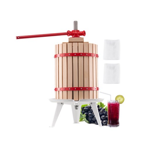 

VEVOR Obstweinpresse Obstmühle (18 L) mit Massivholzkorb mit 8 Blöcken, robuster manueller Entsafter, Apfelweinpresse Apfelpresse Traubenpresse Olivenölpresse mit Griff, Saftpresse für Küche