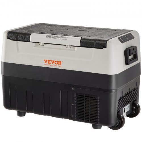 VEVOR Camping Kühlschrank 35 L Kühlboxen 12 / 24 V Rollbare Elektrische Gefrierbox 2 in 1 Doppelzone Auto Kühlschrank Kompressor zum Warmhalten und