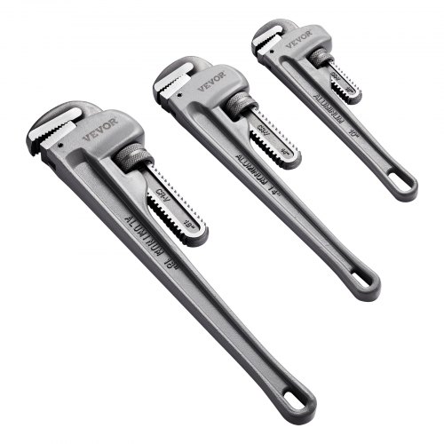 

VEVOR 3-teiliges Rohrzangen-Set, 10" 14" 18" gerade Aluminium-Rohrzange, verstellbarer Sanitärschlüssel, mit hochfester Backe und ergonomischem Griff, aufhängbares Design, für Wasserleitungen