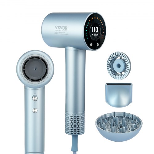 

VEVOR Haartrockner 1500-1800 W Haarföhn 105.000U/min Föhn Trockner Haare 20,0 m/s Windgeschwindigkeit Dryer 75,0 dB Geräuschpegel Haarfön mit 4 Wärmeeinstellungen und 3 Windgeschwindigkeiten