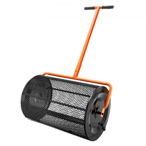 VEVOR Kompoststreuer aus Stahl Torfmoosstreuer 1,27x2cm Mesh-Korb Garten Rasen Streuer Grifflänge von 62 bis 67,5cm verstellbar 61cm Metall Mesh Korb Ideal für Dünger wie Kompost Mist Erde Torfmoos GTSBJH224INCH29UKV0