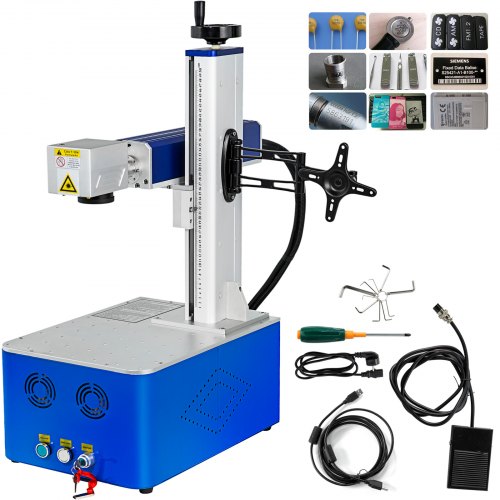 VEVOR Faserlaserbeschriftungsmaschine 30 W, Beschriftung Gravier Fiber Laser Gerät 220 V, Faserlaser Gravier Markierungsmaschine Beschriftungstiefe ≤ 1,2 mm, Minimales Zeichen 0,15 mm, Luftkühlung