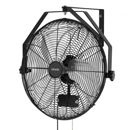 

VEVOR 80W Industrieller Wandventilator 56,5 cm, 6,4 m/s Oszillierender Wandlüfter mit 3 Stufen, IP44 Wasserfester Ventilator, Industrieventilator Gewerblich für Werkstatt Garage Lager Gym, Schwarz