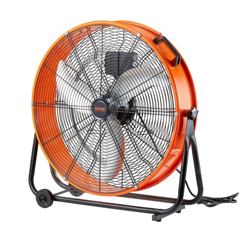 VEVOR Trommelventilator, Bodenventilator, Hochleistungs-Gewerbenutzung, stufenlose Geschwindigkeit 8900CFM, 360° verstellbarer, neigbarer Industrie-Bodenventilator für Lager, Werkstatt, Fabrik GYLSFS24YCECZY0SLV2
