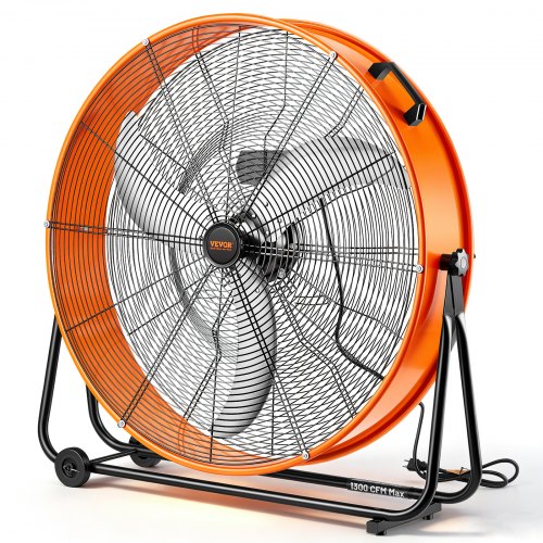VEVOR Trommelventilator, 30 Zoll Industrie-Ladenventilator, Bodenventilator mit 3 Gänge, Trommelgebläse 13000 CFM, Standventilator 360° verstellbarer, Windmaschine für Lager, Werkstatt, Fabrik, Keller