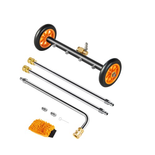 VEVOR  415 mm Hochdruckreiniger-Unterbodenreiniger, Edelstahl-Oberflächenreiniger, 4000 Max PSI, Winkeleinstellungsgetriebe, 4 Sprühdüsen, 2 verlängerte Stäbe für Auffahrt, Terrasse, Deck