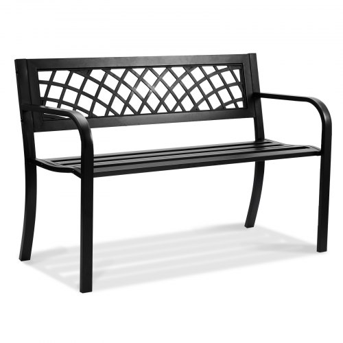 VEVOR Gartenbank Terrassenbank aus Metall, 1163 mm Parkbank Ruhebank 218 kg Tragkraft, 3 Personen Garten- und Parkbank mit Rückenlehne & Armlehnen, Vintage Sitzbank für Garten, Park, Hof, Veranda