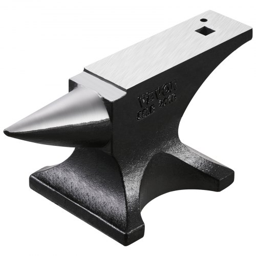 VEVOR Einzelhornamboss Amboss aus Gussstahl 25 kg runder Hornamboss mit hoher Härte & großer Arbeitsplatte & stabiler Basis, Metallbearbeitungswerkzeug zum Biegen Formen und Verdrehen von Metall