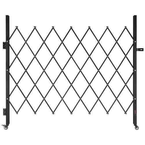 

VEVOR Sicherheitstor (Einzel) abschließbares klappbares Scherentor mit 360°-Lenkrollen, einziehbare Stahltore Outdoor, für Eingangssicherheit Garage Lager, Falttor 180 x 161 cm (B x H) Schwarz