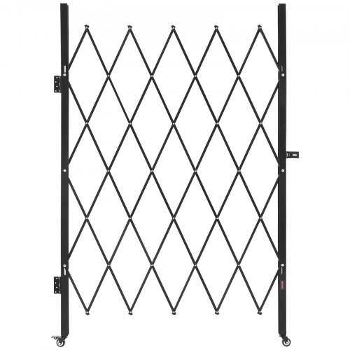 

VEVOR Sicherheitstor (Einzel) abschließbares klappbares Scherentor mit 360°-Lenkrollen, einziehbare Stahltore Outdoor, für Eingangssicherheit Garage Lager, Falttor 1260 x 1975 mm (B x H) Schwarz