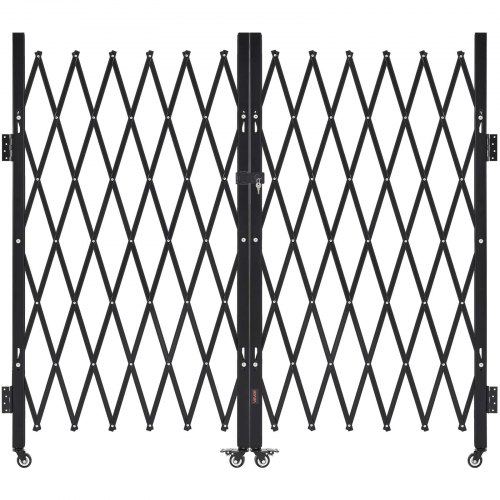 

VEVOR Sicherheitstor abschließbar, doppelt klappbares Scherentor mit 360°-Lenkrollen, einziehbare Stahltore Outdoor, für Eingangssicherheit Garage Lager, Falttor 3200 x 1605 mm (B x H) Schwarz