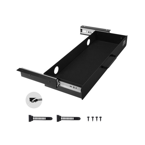 VEVOR Untertisch Schublade 635x232x75 mm, Unterbau Schreibtisch, versteckter Schreibtisch-Aufbewahrungs-Organizer, Bleistiftschublade unter dem Tisch für Sitz-Steh-Arbeitsplätze im Büro & zu Hause