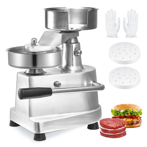 VEVOR Kommerzieller Burger-Patty-Maker, 13 cm, Hamburger-Rind-Patty-Maker, Strapazierfähig, Lebensmittelechter Edelstahl Burgerpresse, Küchenfleischformer