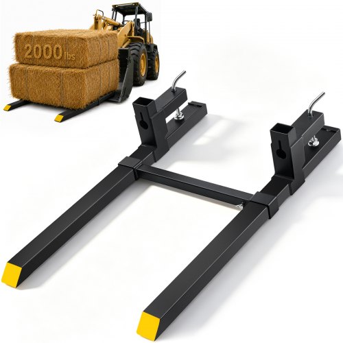 VEVOR Palettengabel 1090x70x230mm Gabelträger 907kg Tragfähigkeit Gabelzinken 109cm Gesamtlänge mit 76cm-Gabelblatt Gabelstapler 495-915mm Einstellbar Gabelstaplerzinken Frontlader Palettenrahmen