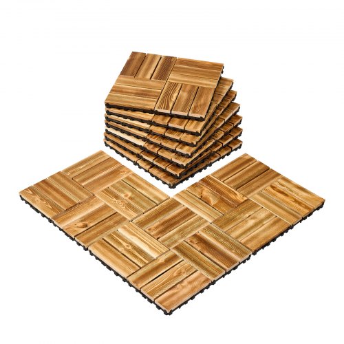 

VEVOR Terrassenfliesen,10er-Set, Balkonfliesen 30 x 30 cm, wasserdichter Bodenbelag aus Torfkieferholz, Holzfliesen Terrassenbodenbelag für Veranda, Poolrand, Balkon, Hinterhof (Holzoptik)