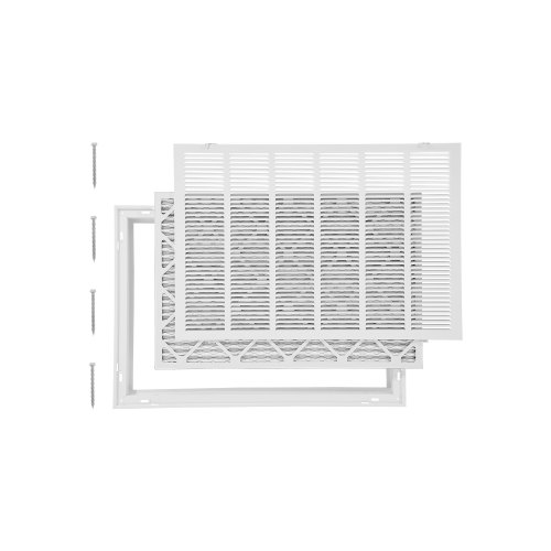 

VEVOR Lüftungsgitter, passend für Installationsöffnung von 75,5x50,5 cm, Filter im Lieferumfang enthalten, Abluftgitter, Lamellengitter für die Wand, pulverbeschichtetes Rückluftgitter aus Stahl