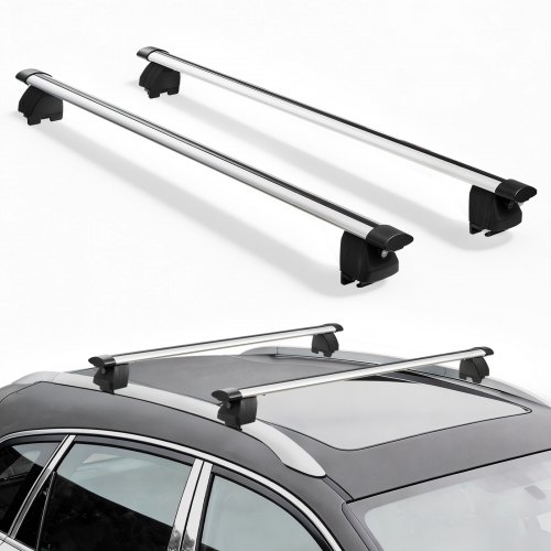

VEVOR 2 x Dachgepäckträger Querträger 75 kg Tragkraft, Abschließbare Dachträger für PKW SUV, Passend für Bündige Dachreling, 180-1035 mm Relingabstand, für Dachbox Kanu Fahrrad Transportkorb