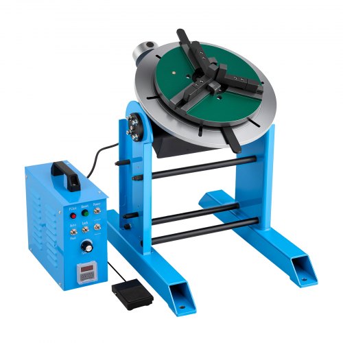 

VEVOR Schweißdrehtisch 300 kg, Schweißpositionierer 200 W, Neigungswinkel -45° bis 90°, Drehzahlregelung 0,2–2,5 U/min, elektrisch & per Fußpedal, zum Schneiden, Schleifen & Montagearbeiten