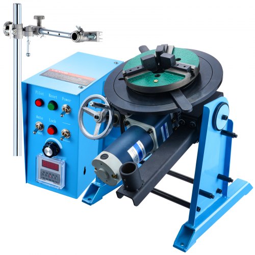 VEVOR Schweißdrehtisch 120 W Schweißpositionierer 0,5-6U/min Manipulator 25 kg(Horizontal)/50 kg(vertikal) Drehtisch 0-90° Neigungswinkel KD200-Dreibackenfutter zum Schneiden, Schleifen, Montieren