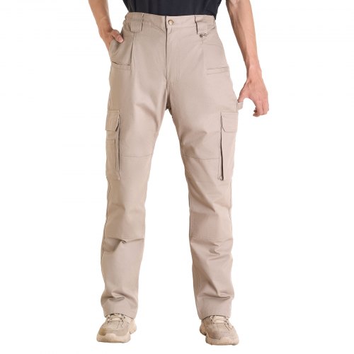 VEVOR Flammhemmende Hose für Herren, Größe M, Herren-Cargohose aus Baumwolle, flamm- & reißfest, mit mehreren Taschen, elastischer Taille, Arbeitshose für Schweißer, Freizeitausflüge, Khaki