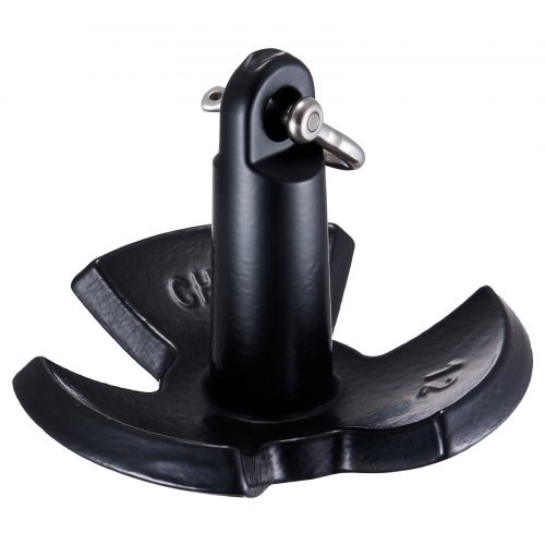 

VEVOR Flussanker Bootsanker aus Gusseisen mit Schwarzer Vinylbeschichtung und Schäkel 5,4 kg, Pilzanker in Marinequalität für Boote bis zu 3,05 m, Ausgezeichnete Haltekraft in Flüssen und Seen