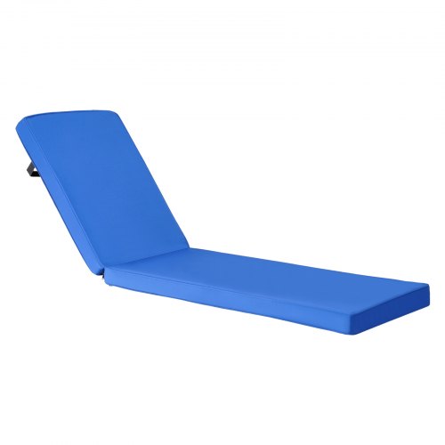 

VEVOR Deckchair Auflagen, 1830x533x75 mm, Liegenauflagen für den Außenbereich, wasserabweisend & farbecht, Sonnenliegen-Kissen mit Bändern, dicke Terrassen-Liegepolster für Pooldeck, blau