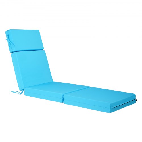 

VEVOR Deckchair Auflagen, 1830x533x98 mm, Liegenauflagen für den Außenbereich, wasserabweisend & farbecht, Sonnenliegen-Kissen mit Bändern, dicke Terrassen-Liegepolster für Pooldeck, Meerblau