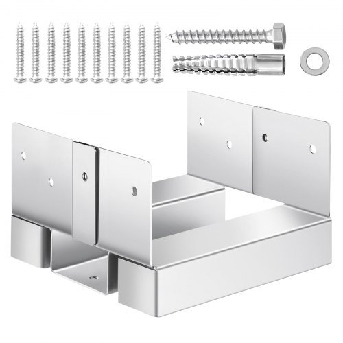 VEVOR Pfostenträger, 10 Stk., Innenmaß 139,5x141,5 mm für 139,7x139,7/139,7x152,4 mm, Betonpfostenanker aus Kohlenstoffstahl mit 25,4 mm Abstandshöhe, für Betonpergolen & Terrassen HNTJZ66YC10JO06CH001V0