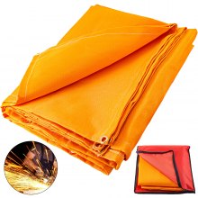 VEVOR Schweißdeck Schweißschutzdecke 8 x 10 Weldinger Schweißzubehör Hitzeschutzgewebe orange