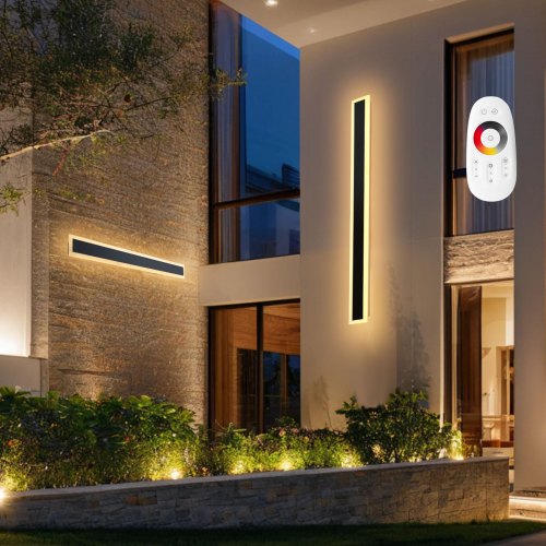 

VEVOR Wandleuchten Villa, 2er-Pack, 100 cm lange Streifen, moderne Außenwandleuchten, 2700 K–6000 K, IP65 wasserdicht, rostfrei, dimmbare, Wand Licht für Haus, Veranda, Terrasse, Garten, Garage