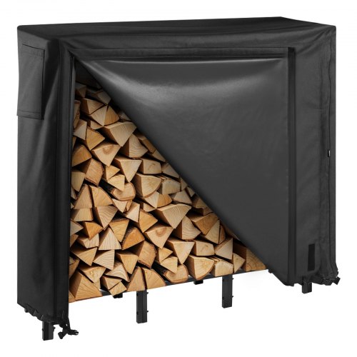 VEVOR Metall Kaminholzregal, 122x32x118 cm Brennholzregal, Kaminholzunterstand, max. Tragkraft 181 kg, Feuerholzregal, Kaminholzlager, Stapelhilfe für Veranden, Terrassen, Gärten