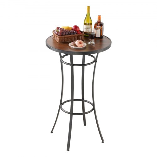 

VEVOR Bartisch, 600 x 600 x 1000 mm, Bistrotisch, Stehtisch mit Metallgestell, Runde Esstische, Küchentisch, Tresentisch, Partytisch, Gartenmöbel für Balkon, Garten, Poolrand