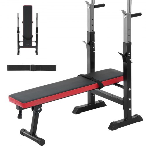 

VEVOR Hantelbank-Set Trainingsbankpresse Trainingsbank mit Schnellzusammenklappbarkeit & Schnelleinstellung 181 kg belastbar, Sit-up-Bank für Krafttraining im Heim-Fitnessstudio, Hanteln-Set schwarz