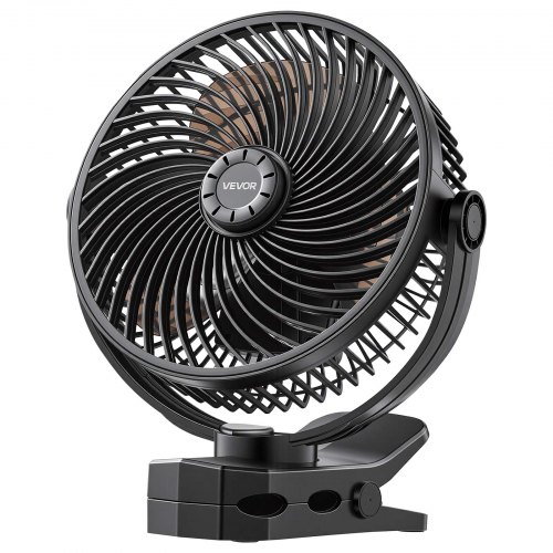 

VEVOR Mini Ventilator mit Clip, Tischventilator mit USB-Anschluss, 3 Geschwindigkeitsstufen & Zirkulationsmodus, Umluftventilator für Schreibtisch, Golfwagen, Outdoor-Camping, Laufband, Schwarz