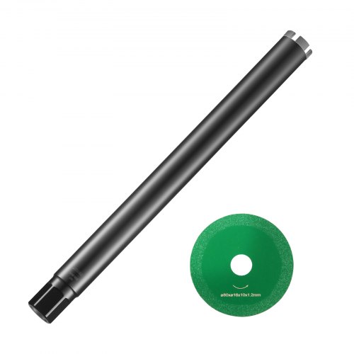 VEVOR Diamantbohrkrone Kernbohrer, 50,8 mm Nass-Diamant-Kernbohrer, 355 mm Bohrtiefe Betonkernbohrer mit Sägeblatt, 1-1/4 Zoll-7 Innengewinde, Laserschweißen, Diamant-Nassbohrer für Betonziegel