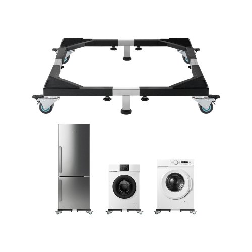 VEVOR Kühlschrankständer, mobile Basis, 540 kg Tragkraft, Waschmaschinenständer mit 8 feststellbaren Zwillingsrädern & 4 Bremsen, 58-93 cm Möbelwagen für Waschmaschine, Kühlschrank & Trockner