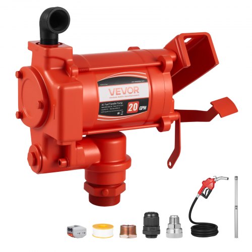 VEVOR Kraftstofftransferpumpe, 230V AC, elektrische Diesel-Transferpumpe, 76l/min, mit automatischer Abschaltung der Kraftstoffdüse, Förderschlauch, für Benzin, Kerosin, Biodiesel, Ethanol-Gemisch