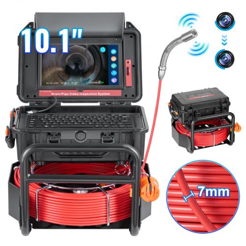 

VEVOR Kanalkamera 50m Rohrkamera Rohrinspektionskamera mit 25,7cm Touchscreen