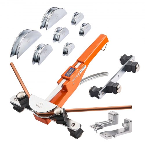 VEVOR Rohrbiegegerät, 6-22 mm, Biegemaschine bis 90°, Vorwärts-/Rückwärts-Handbiegewerkzeug, Rohrbieger mit 7 Aluminiumlegierungs-Biegebacken, für Kupferrohre in der Klima- & Kältetechnik