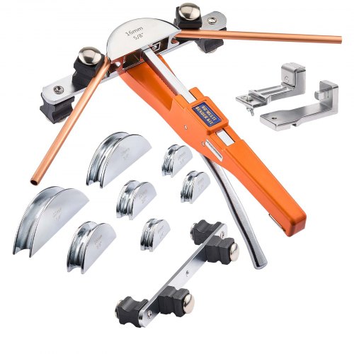 VEVOR Rohrbiegegerät, 6-22 mm, Biegemaschine bis 90°, Vorwärts-/Rückwärts-Handbiegewerkzeug, Rohrbieger mit 7 Aluminiumlegierungs-Biegebacken, für Kupferrohre in der Klima- & Kältetechnik