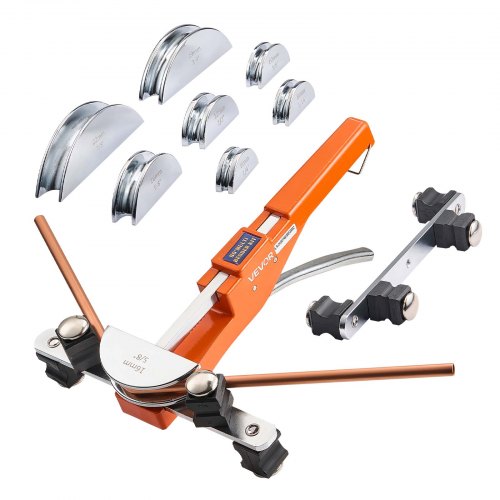 VEVOR Rohrbiegegerät, 6-22 mm, Rohrbieger bis 90°, Vorwärts, Handbiegewerkzeug, Biegemaschine mit 7 Aluminiumlegierungs-Backen, HLK-Werkzeuge, für die Wartung von Kupfer- & Aluminium-Kälteanlagen