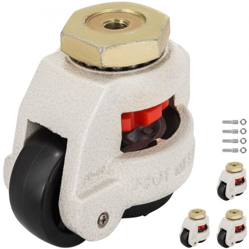 VEVOR 4er-Pack Nivellierrolle GD-80S, am Vorbau montierte Footmaster-Nivellierrolle, 0,5 Tonnen pro Nivellierrolle, Nylonrad und NBR-Pad (GD-80S)