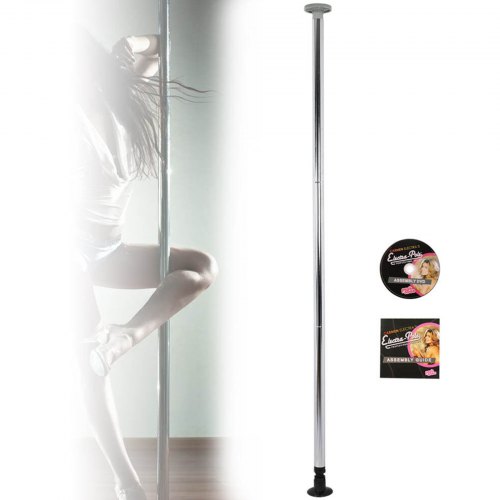Tragbar Fitness Silber exotisch Stripper Strip Pole Dance Tanzen Tanzstange verriegelnd 50mm Silver