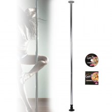 Tragbar Fitness Silber exotisch Stripper Strip Pole Dance Tanzen Tanzstange verriegelnd 50mm Silver