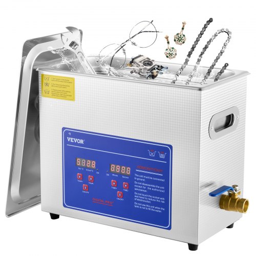 VEVOR Ultraschallreiniger Ultraschall Reiniger 6L Ultrasonic Cleaner Ultraschallreinigungsgerät Edelstahl mit Digitaler Anzeige für Schmuck Brillen und Zähne JPS-30ACSBQXJ0001V2