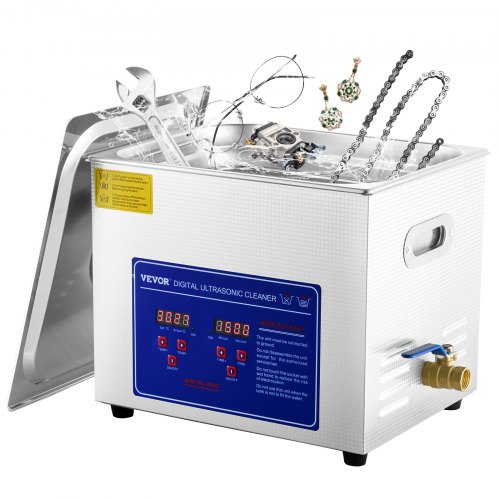 

VEVOR JPS-40A Ultraschallreiniger 10L Reiniger Ultraschall Ultraschallreiniger Ultraschallreinigungsgerät Edelstahl mit digitaler Anzeige für Schmuck